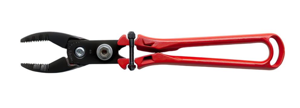 Red and black tool, likely pliers or snips