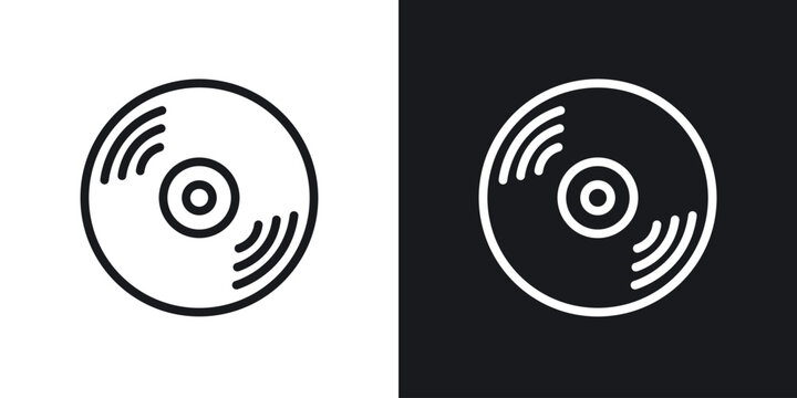 Vinyl icon web design element. line icon
