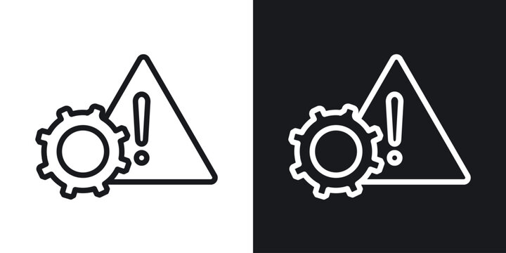 Technical warning icon web design element. line icon