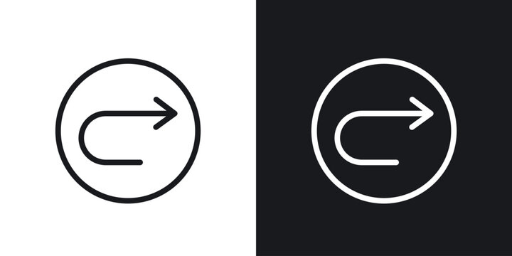 Redo icon web design element. line icon