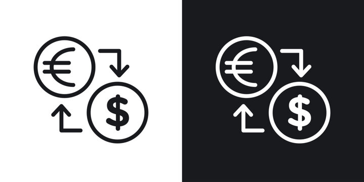Money exchange icon web design element. line icon
