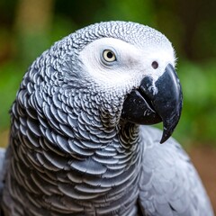 Obraz premium Close-up of a grey parrot's head (1)