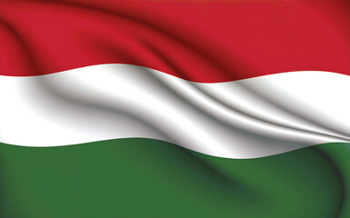 Obraz premium Hungary Flag Full Screen 3D
