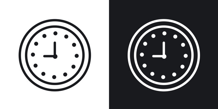 Clock nine icon web design element. line icon