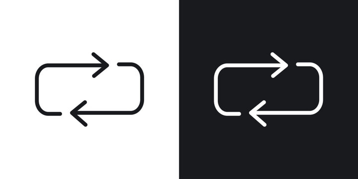 Arrows repeat icon web design element. line icon