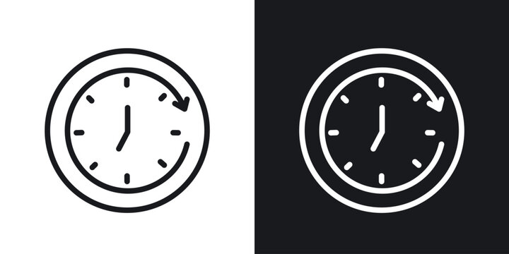 Time forward icon web design element. line icon