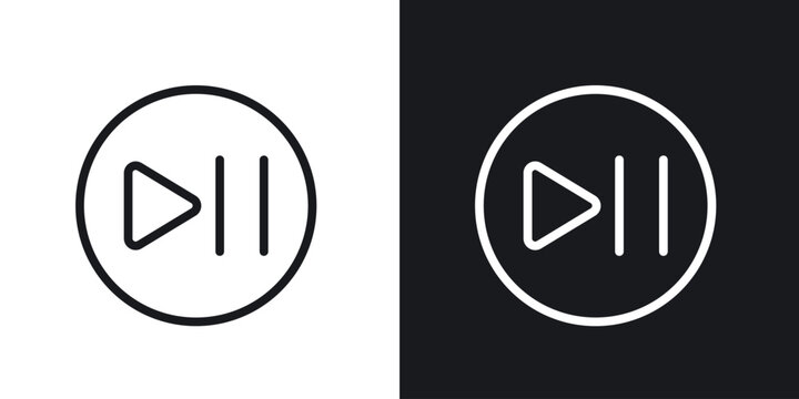 Play pause icon web design element. line icon