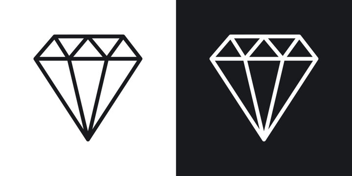 Diamond icon web design element. line icon