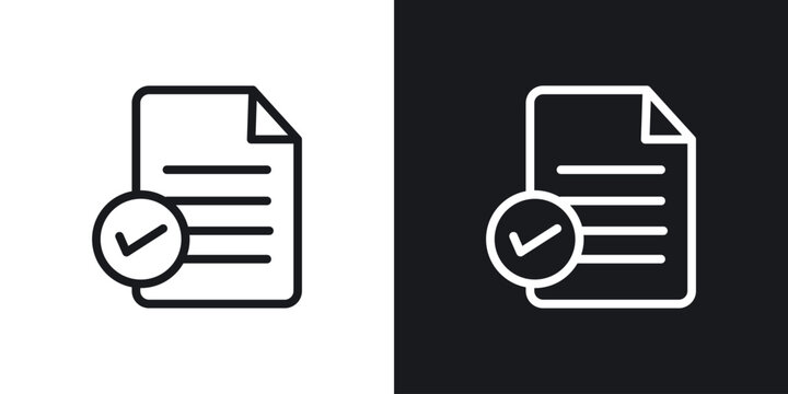 Accept document icon web design element. line icon