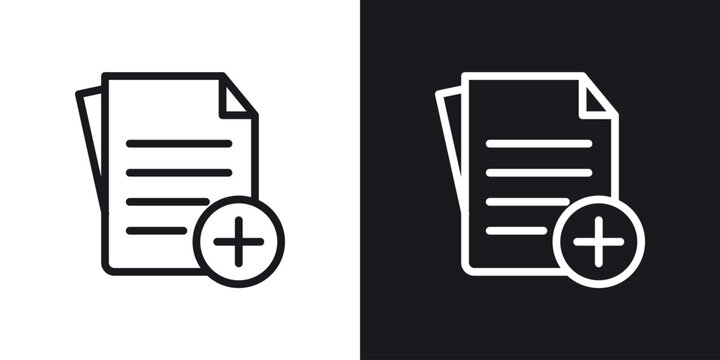 Add document icon web design element. line icon