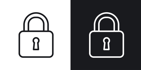 Lock icon web design element. line icon © ramsey
