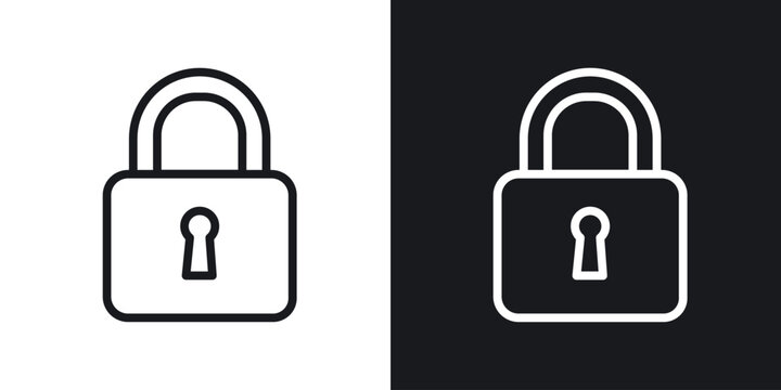 Lock icon web design element. line icon