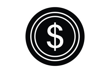 dollar coin vector icon