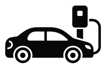 electric car charger vector icon