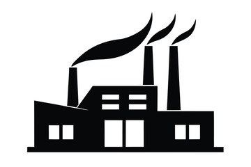 factory with smoke vector icon
