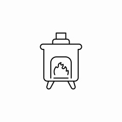 warm fireplace icon sign vector