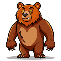 vector illustration of bear, walking, cartoon