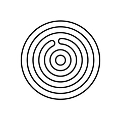 Fototapeta premium Concentric circle maze on transparent background