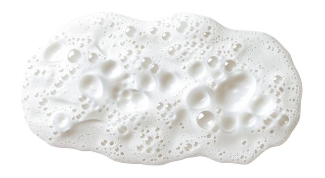 A blob of frothy, textured white substance