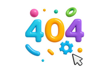 Abstract 3D 404 Error Page with Glossy Numbers