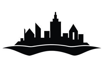 Naklejka premium island city vector icon