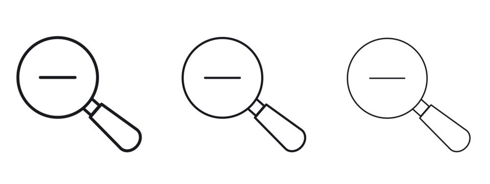 Zoom out icon logo black pictogram set. Graphic simple vector icon