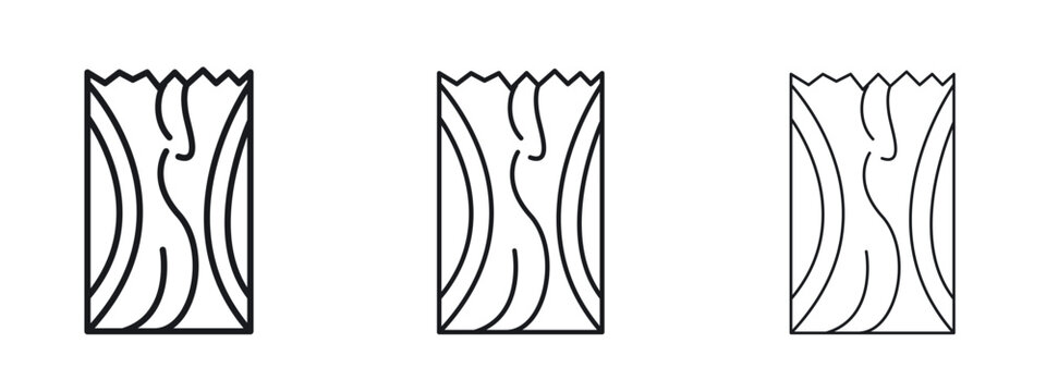 Wood board icon logo black pictogram set. Graphic simple vector icon