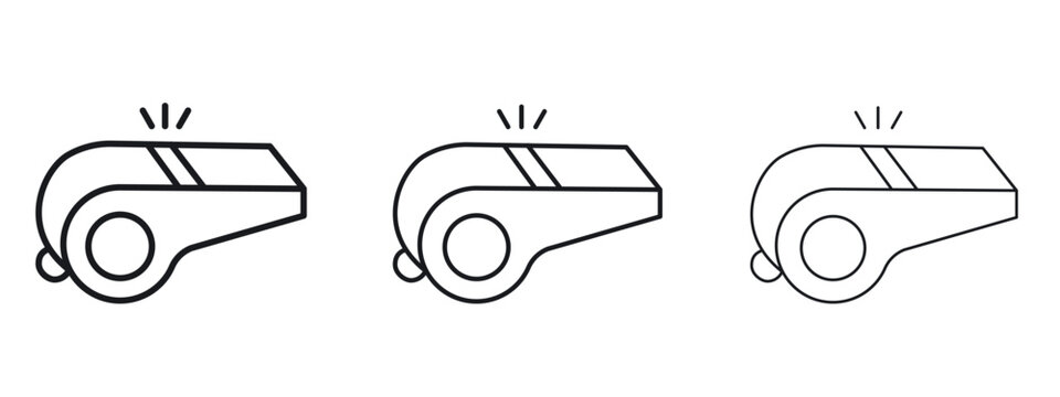 Whistle icon logo black pictogram set. Graphic simple vector icon