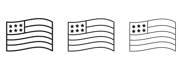 USA flag icon logo black pictogram set. Graphic simple vector icon © ramsey