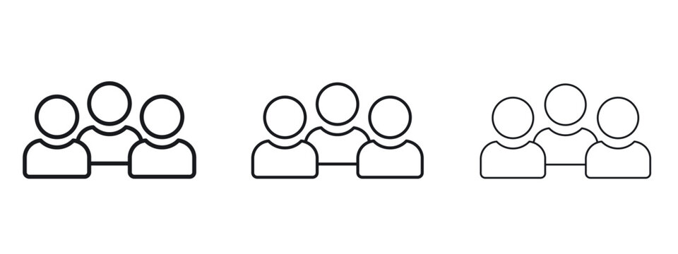 Users icon logo black pictogram set. Graphic simple vector icon