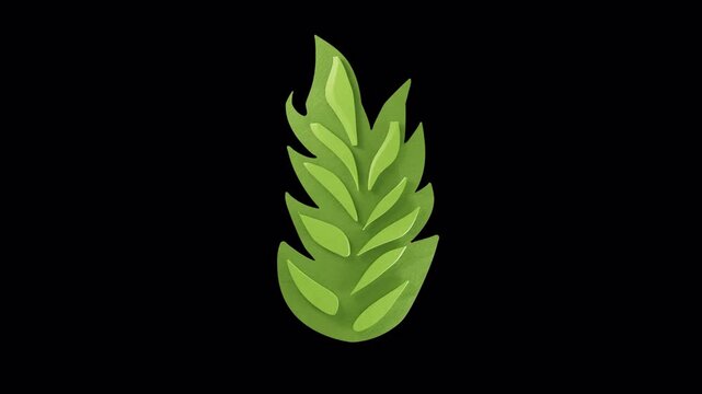 Green Wave Paper Cut Background Element