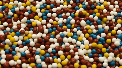 Fototapeta premium Colorful Candy Coated Chocolate Balls Background Texture