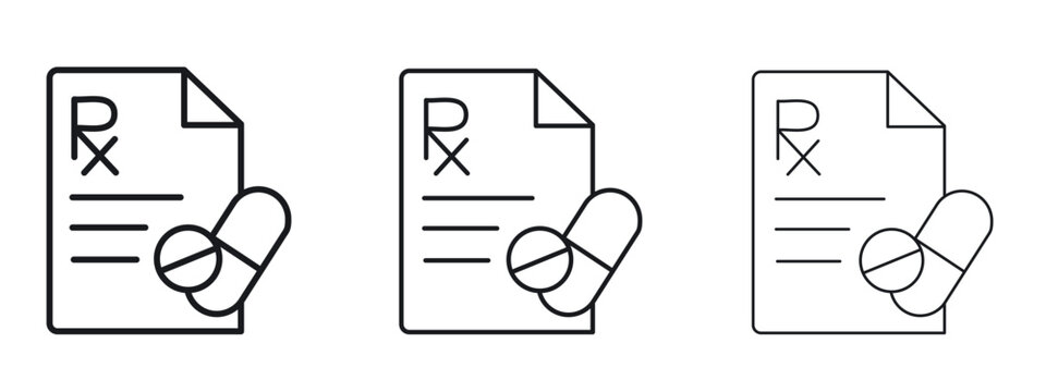 RX icon logo black pictogram set. Graphic simple vector icon