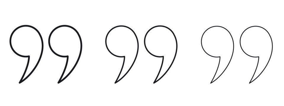 Quote right icon logo black pictogram set. Graphic simple vector icon