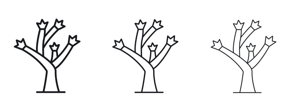 Joshua tree icon logo black pictogram set. Graphic simple vector icon