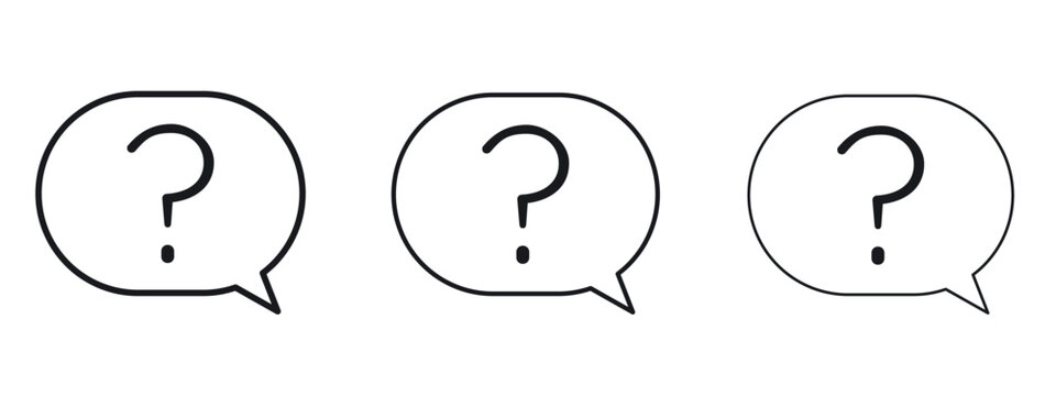 Interrogation icon logo black pictogram set. Graphic simple vector icon