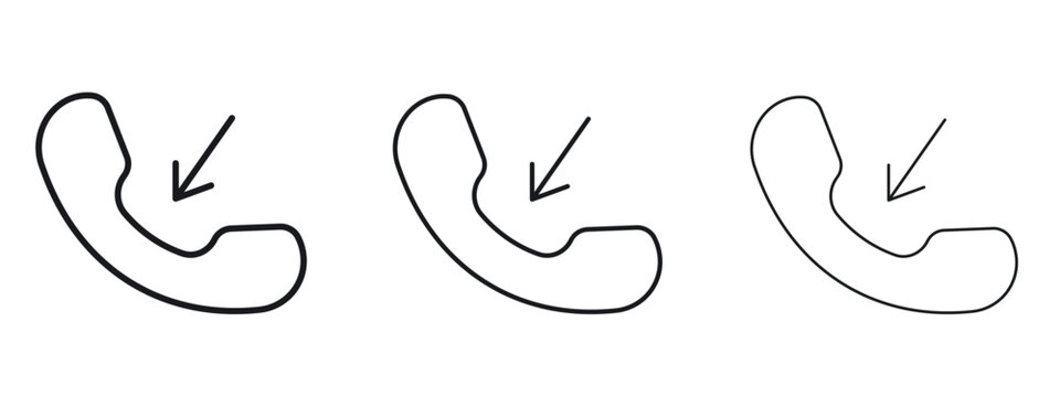 Incoming Call icon logo black pictogram set. Graphic simple vector icon