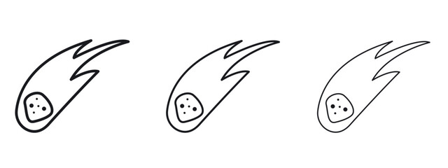 Comet icon logo black pictogram set. Graphic simple vector icon © ramsey