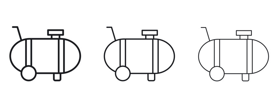 Compressor icon logo black pictogram set. Graphic simple vector icon