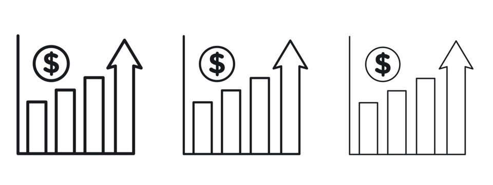 Chat arrow grow icon logo black pictogram set. Graphic simple vector icon