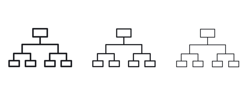 Chart tree icon logo black pictogram set. Graphic simple vector icon