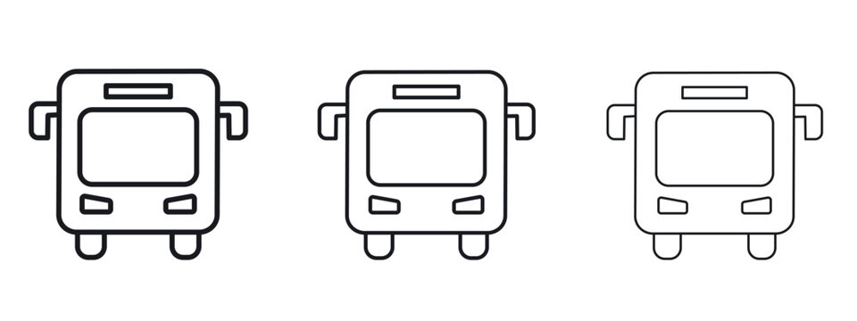Bus icon logo black pictogram set. Graphic simple vector icon