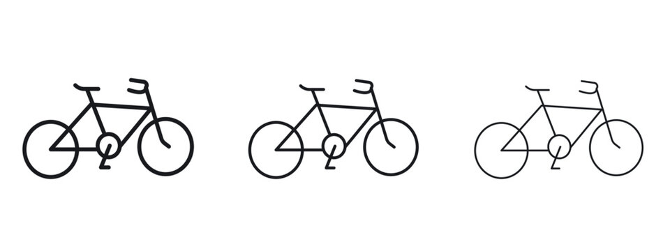Biking mountain icon logo black pictogram set. Graphic simple vector icon