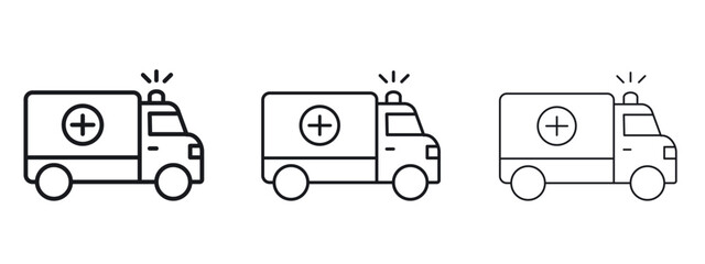 Ambulance icon logo black pictogram set. Graphic simple vector icon © ramsey