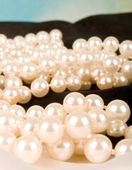 Close-up of a pearl necklace