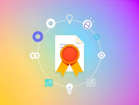 Certified Document Achievement  Process Workflow Concept - Powered by Adobe
