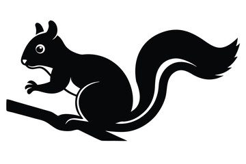squirrel on branch vector icon