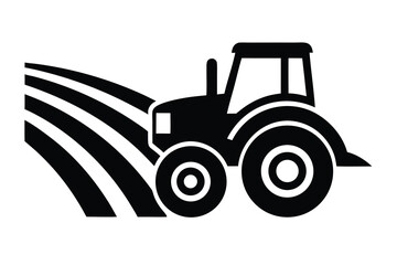 tractor in field vector icon