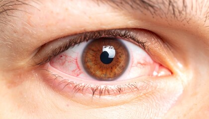 Close-up of a person's eye with redness
