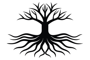 tree roots exposed vector icon